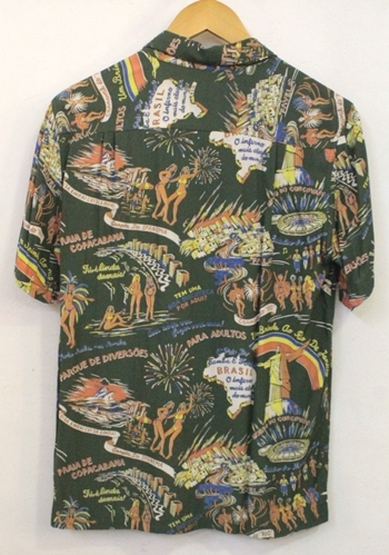 【中古】 WACKO MARIA メンズアロハシャツ L WACKO MARIA/14SS/BRASIL ALOHA SHIRT/L/緑 グリーン/総柄の画像2