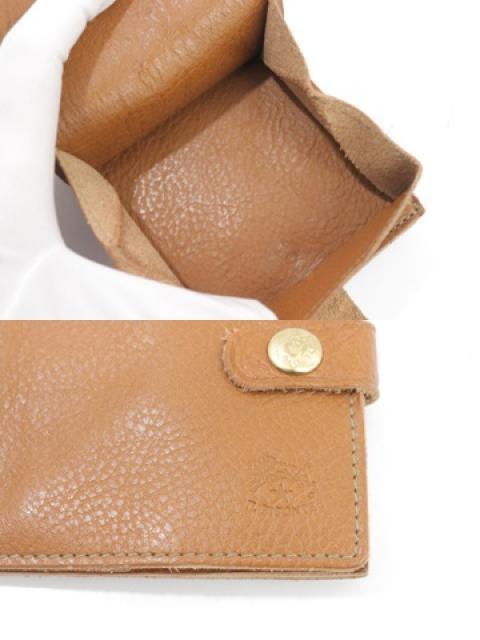 [ used ]IL BISONTE coin case attaching folding twice purse - Il Bisonte purse beige . color Logo men's 