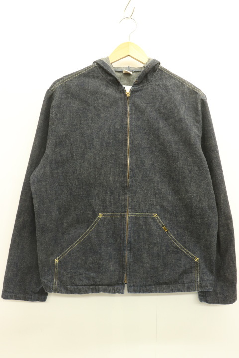 【中古】DENIME メンズパーカー 40 デニム ジップパーカー DENIME 40 インディゴブルー 藍 デニム_画像1