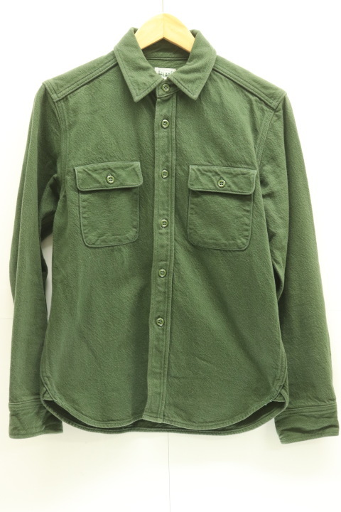【中古】JELADO メンズネルシャツ 15 ネルシャツ JELADO 15 緑 グリーン 無地_画像1