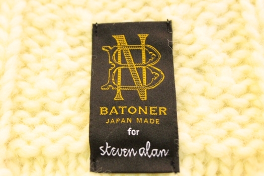【中古】 STEVEN ALAN メンズニット セーター 1 BATONER×STEVEN ALAN/21AW/ニットセーター/1/アイボリー_画像3
