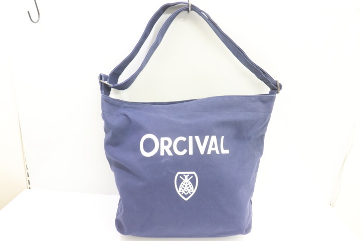 【中古】 ORCIVAL レディースショルダーバッグ - ショルダーバッグ ORCIVAL - 紺 ネイビー プリント ロゴ_画像1