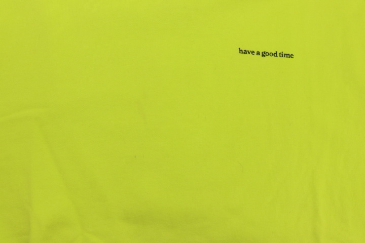 【中古】HAVE A GOOD TIME メンズパーカー L パーカー HAVE A GOOD TIME L 黄 イエロー バックプリント_画像4