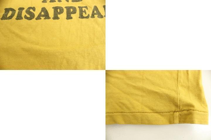 【中古】FREE RAGE Tシャツフリーレイジ 半袖Tシャツ M からし色 マスタード プリント メンズ_画像5