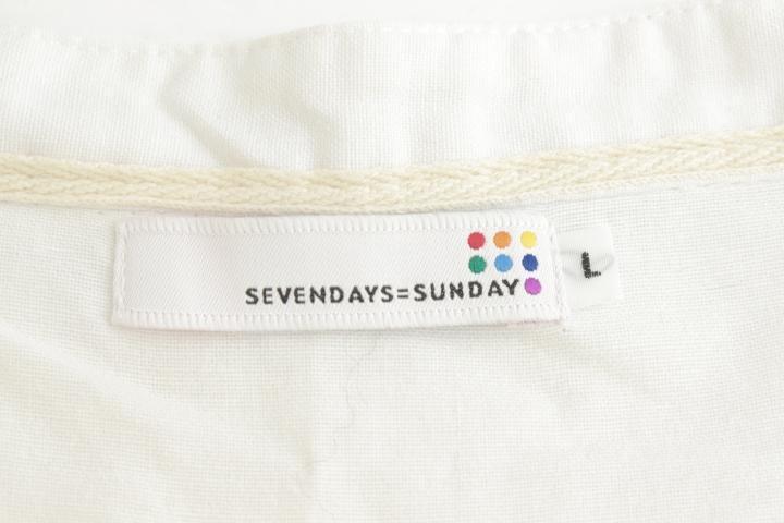 【中古】SEVENDAYS=SUNDAY シャツワンピースセブントゥエルブサーティー シャツワンピース L 白 ホワイト レディース_画像3