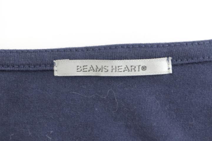 【中古】BEAMS HEART カットソービームス ハート カットソー 紺 ネイビー 無地 レディース_画像3