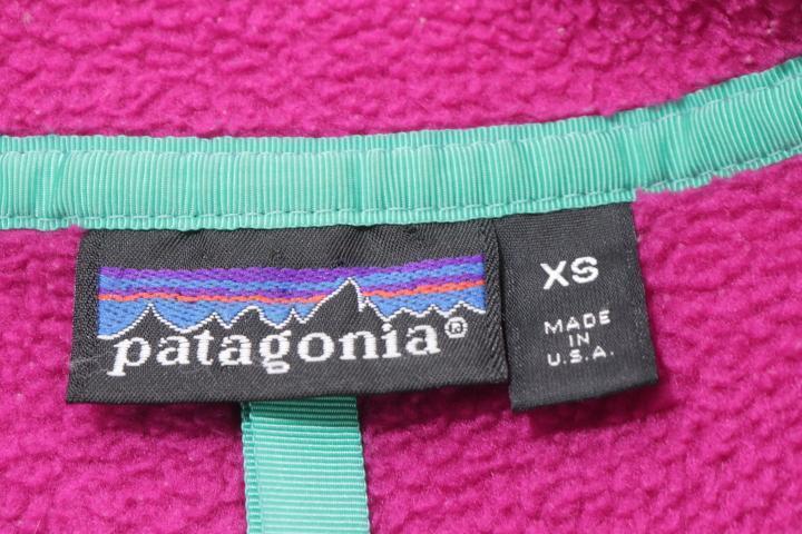 【中古】patagonia シンチラスナップT ブルゾン パタゴニア ブルゾン XS 紺 ネイビー×ピンク 桃 ロゴ メンズ_画像3
