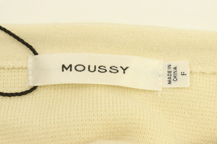 【中古】MOUSSY レディースカーディガン F WAIST TUCK PUFF SLEEVE カーディガン MOUSSY F アイボリー 無地_画像3