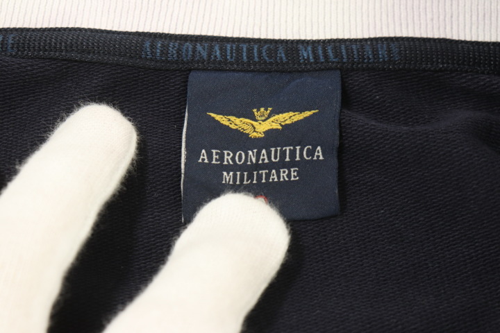 【中古】Aeronautica Militare メンズブルゾン M ジップブルゾン Aeronautica Militare x Dartin Bonaparto M 紺 ネイビー 刺繍 ロゴ_画像3