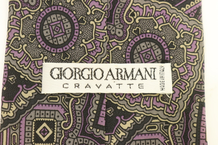 【中古】Giorgio Armani メンズネクタイ - ネクタイ Giorgio Armani - 紫 パープル 総柄_画像2