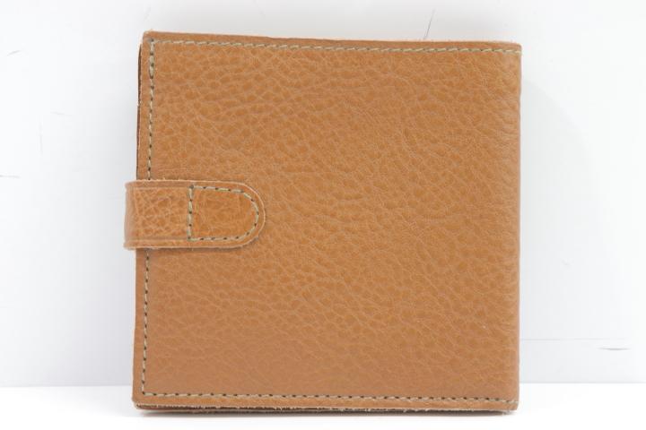 [ used ]IL BISONTE coin case attaching folding twice purse - Il Bisonte purse beige . color Logo men's 