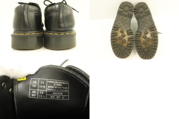 【中古】DR.MARTENS メンズレザーシューズ UK10 Core 1461 Bex 3 Eyelet Shoe DR.MARTENS UK10 黒 ブラック 無地_画像2