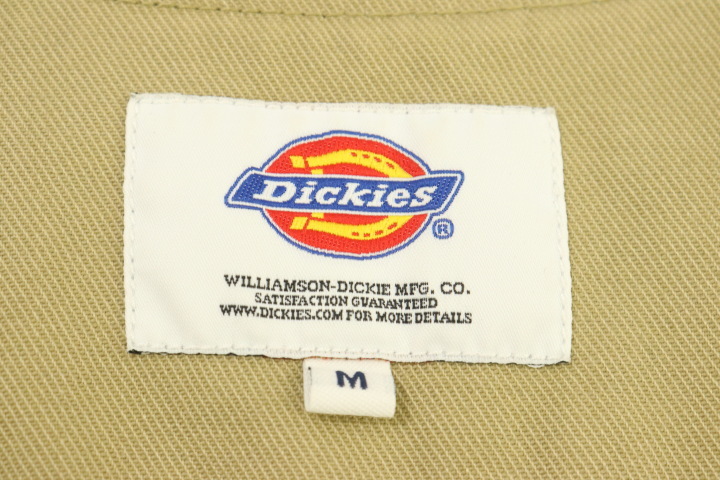 【中古】 Dickies メンズベスト ジレ M ワークベスト Dickies M ベージュ 肌色 ワッペン ロゴ_画像3