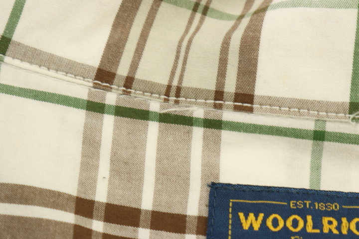 [ б/у ]WOOLRICH мужской рубашка с коротким рукавом M рубашка с коротким рукавом жакет WOOLRICH M белый белый чай Brown проверка 