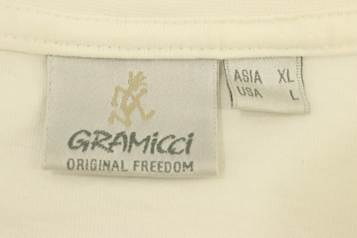 【中古】GRAMICCI メンズTシャツ L ランニングマンTee GRAMICCI L 白 ホワイト バックプリント_画像3