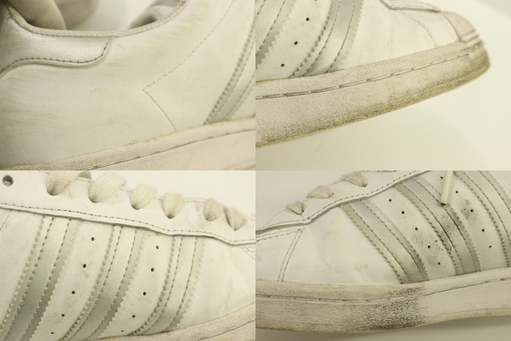 【中古】 adidas メンズスニーカー 27 SUPERSTAR adidas 27 白 ホワイト 銀 シルバー ロゴ_画像4