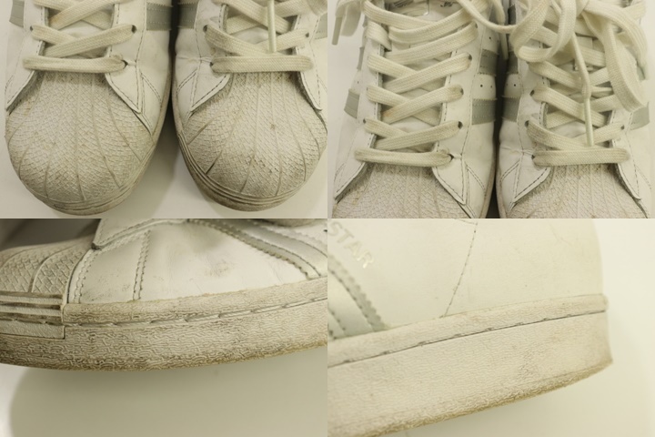 【中古】 adidas メンズスニーカー 27 SUPERSTAR adidas 27 白 ホワイト 銀 シルバー ロゴ_画像3