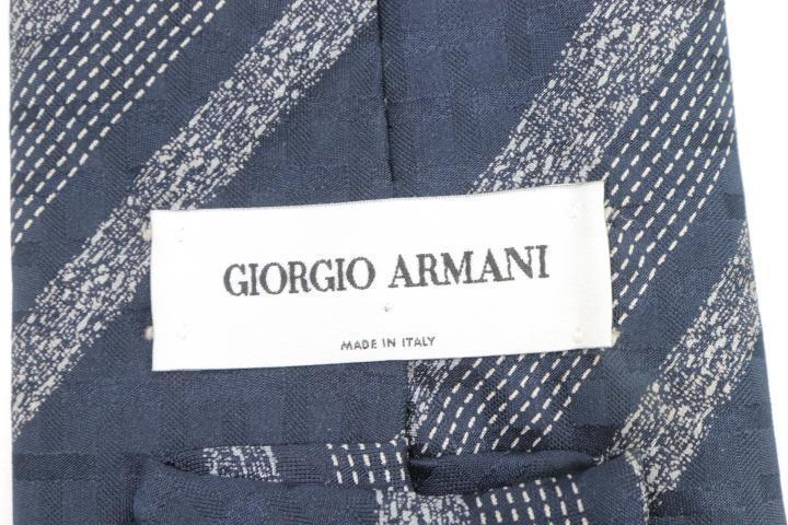 【中古】Giorgio Armani ネクタイジョルジオアルマーニ ネクタイ 紺 ネイビー ロゴ メンズ_画像4