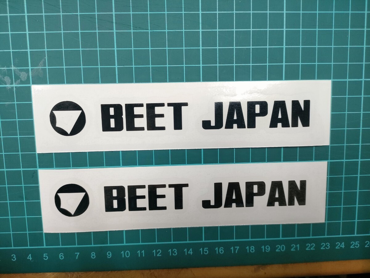 BEET JAPAN ステッカー 黒 ブラック　2枚セット 156mm×21mm タンク サイドカバー カウルなどにも！ _画像1