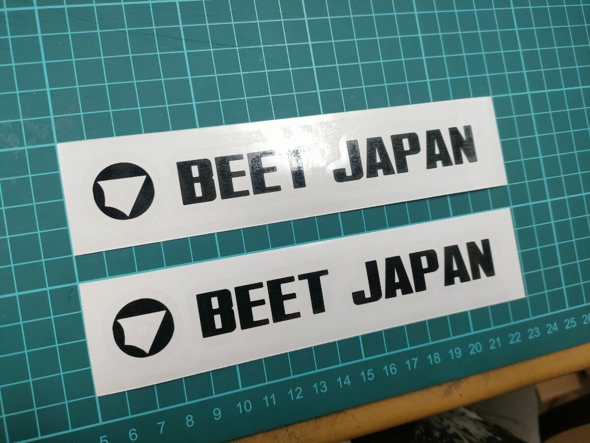 BEET JAPAN ステッカー 黒 ブラック　2枚セット 156mm×21mm タンク サイドカバー カウルなどにも！ _画像3