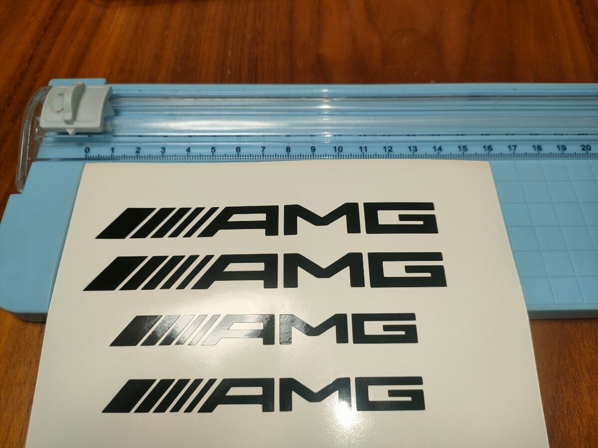 AMG ブレーキキャリパー用 デカール ステッカー ストレートタイプ ブラック 6点セットの画像2