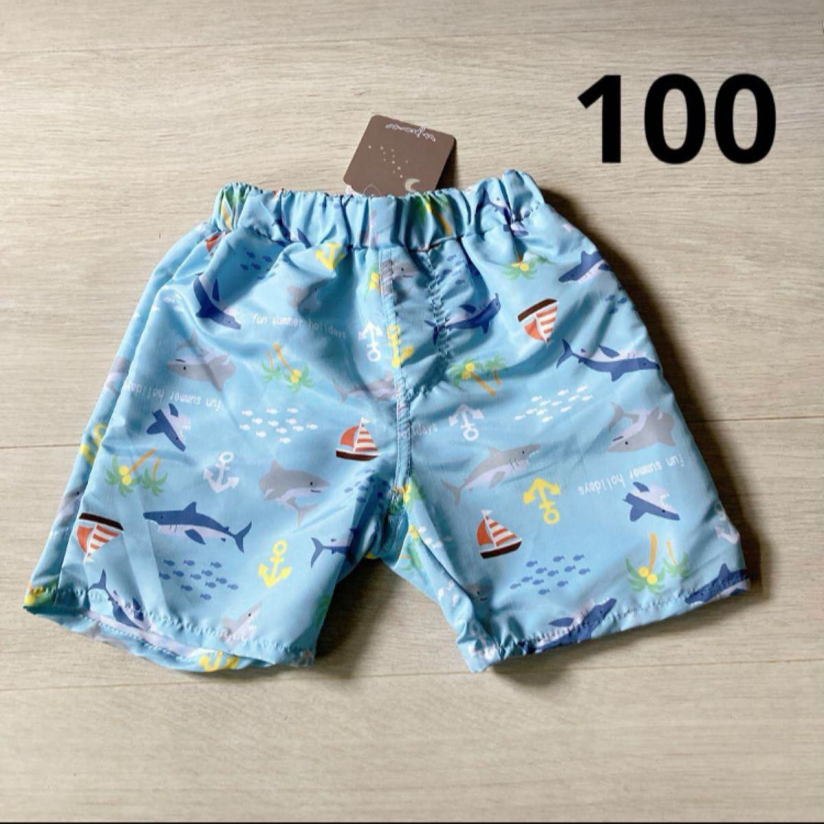【100】 水着　男の子　サメ　ハーフパンツ　海パン　キッズ　男児