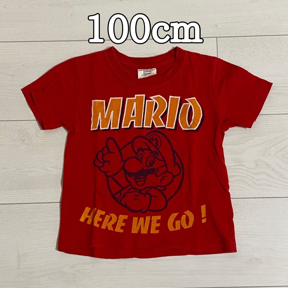 スーパーマリオ 半袖 Тシャツ 100cm 赤色
