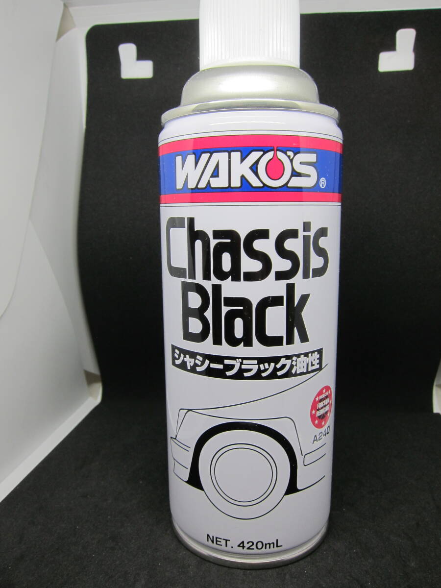 WAKOS ワコーズ シャシーブラック-油性- A240 NET.420mL Chassis Black スプレー缶_画像1