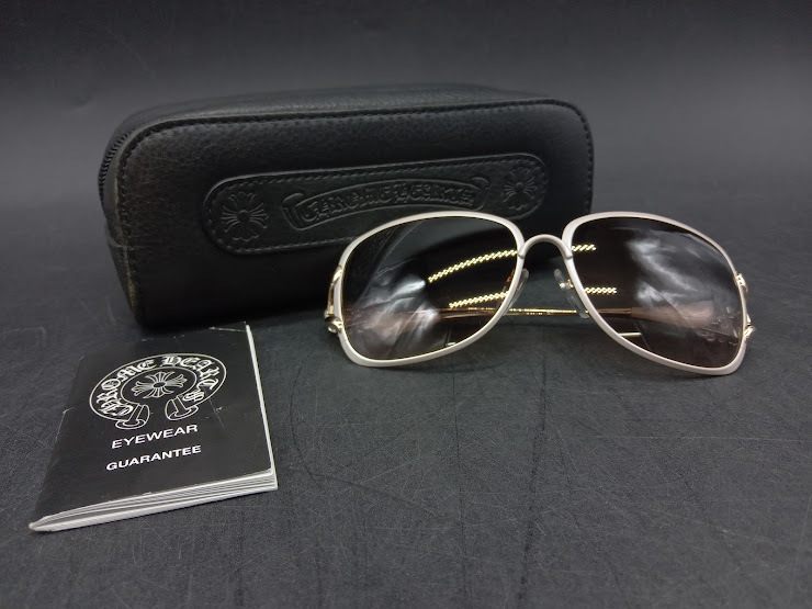 ▽ 【224】 クロムハーツ サングラス CALLMEBACK / CHROME HEARTS アイウェア Eyewear 眼鏡 ウェリントン フレーム ホワイト系_画像1