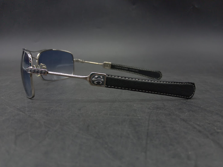 ▽ 【228】 クロムハーツ サングラス / CHROME HEARTS アイウェア Eyewear 眼鏡 スクウェア フレーム レザーテンプルの画像2