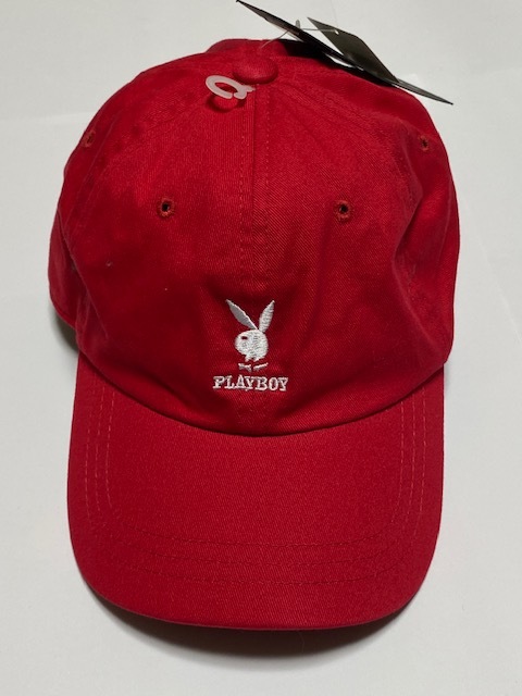 PLAYBOY プレイボーイ CAP ローキャップ 帽子 ADJUSTABLE レッド 展示未使用品_画像1