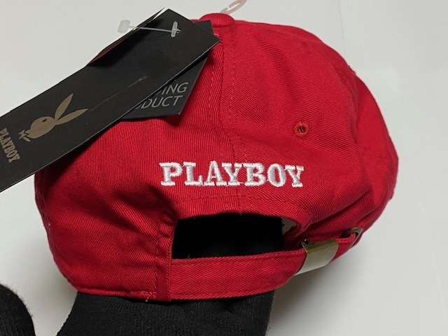 PLAYBOY プレイボーイ CAP ローキャップ 帽子 ADJUSTABLE レッド 展示未使用品の画像5