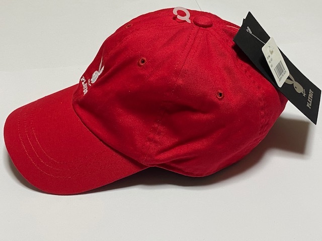 PLAYBOY プレイボーイ CAP ローキャップ 帽子 ADJUSTABLE レッド 展示未使用品の画像3