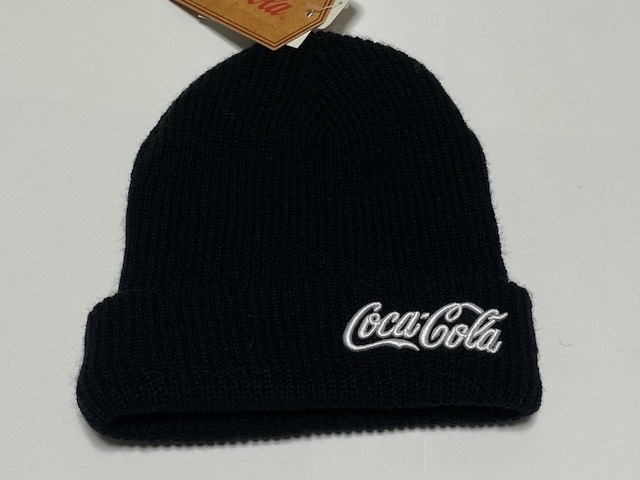 Coca-Cola コカ・コーラ ニットキャップ CAP ニット帽子 ブラック 展示未使用品_画像1