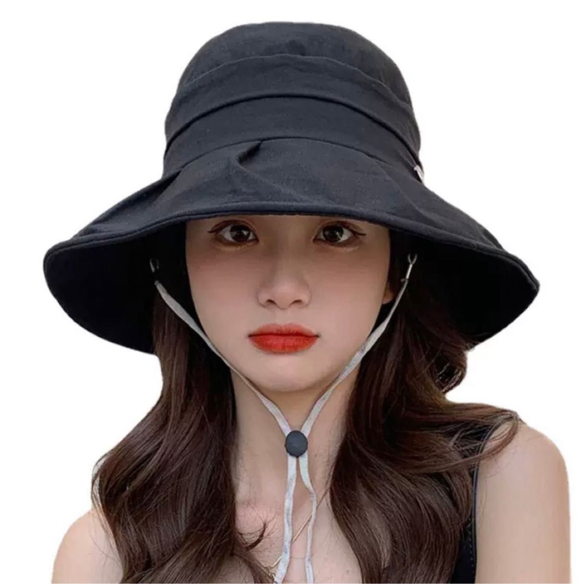 UVカット帽子　日焼け予防　ハット　女優帽　小顔効果　コットン　レディース