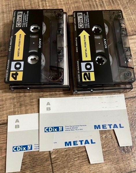 メタル・カセット SONY★メタル・ポジション カセットテープ CDiX IV 40、20、 2本セット／再生確認済、データ消去済。_画像2