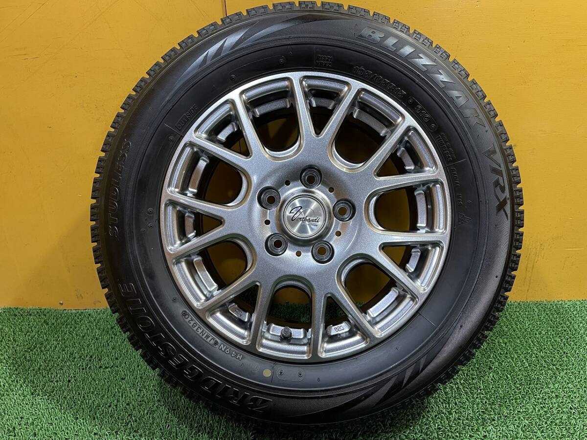 No.516　ブリヂストン　ブリザックVRX　スタッドレスタイヤ　15インチ　195/65R15　ホイール付　5穴　PCD114.3　4本　160サイズ×4_画像4