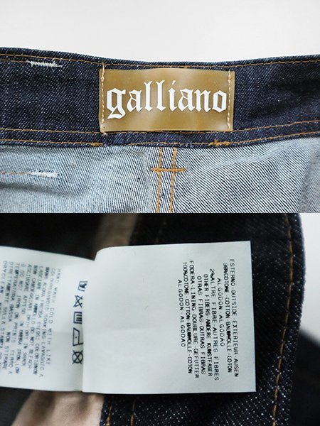 未使用 Galliano ◆ 泊プリント デニムパンツ インディゴ サイズ24 ダメージ加工 ストレッチ スリム ジーンズ ジョンガリアーノ ◆28/K2K_画像10