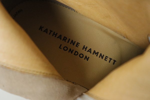 未使用 KATHARINE HAMNETT LONDON ◆ クラックレザー ショートブーツ 白 24.5cm ストラップ ストレートチップ キャサリンハムネット /5/K-5_画像8