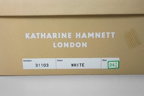 未使用 KATHARINE HAMNETT LONDON ◆ クラックレザー ショートブーツ 白 24.5cm ストラップ ストレートチップ キャサリンハムネット /5/K-5_画像9