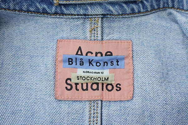 Acne Studios Bla Konst * Denim shop coat indigo 46 turn-down collar long coat Acne s Today oz bro navy blue -stroke *RN16