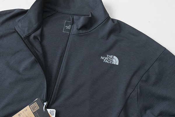 THE NORTH FACE ◆ L/S FlashDry Zip Up (NT12005) ミックスチャコール XL 長袖 ハーフジップ カットソー 薄手 ザノースフェイス ◆9/RN19_画像3