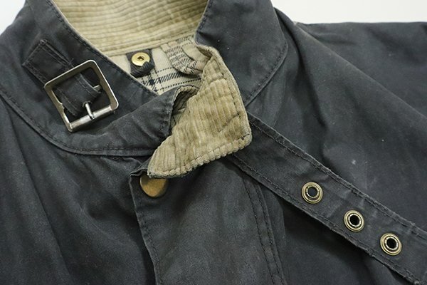 ★ヴィンテージ Barbour ◆ インターナショナル 黒 *黄タグ* ライトウェイト ワックス ジャケット コート バブアー ◆8/ZZ3の画像3