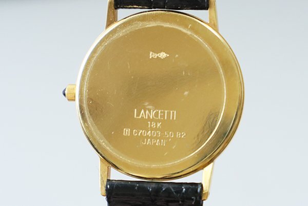 ★18金 750刻印★  LANCETTI ヴィンテージ 腕時計 ランチェッティ 18K K18 ◆116/KC-1の画像2