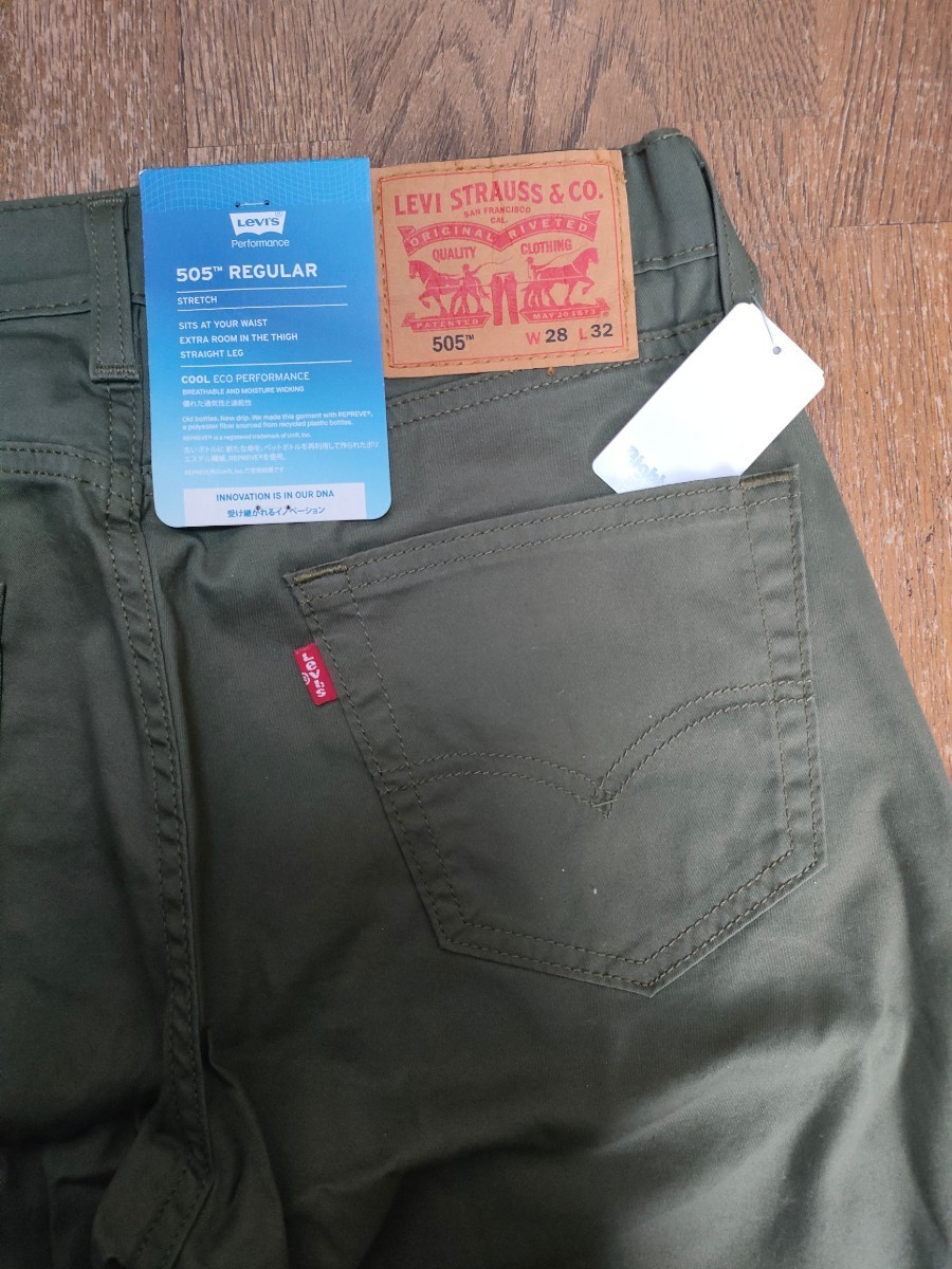 【新品未使用】Levi's リーバイス Performance 505 REGULA STRETCH サイズ:W28 L32 COOL クール カーキ_画像6