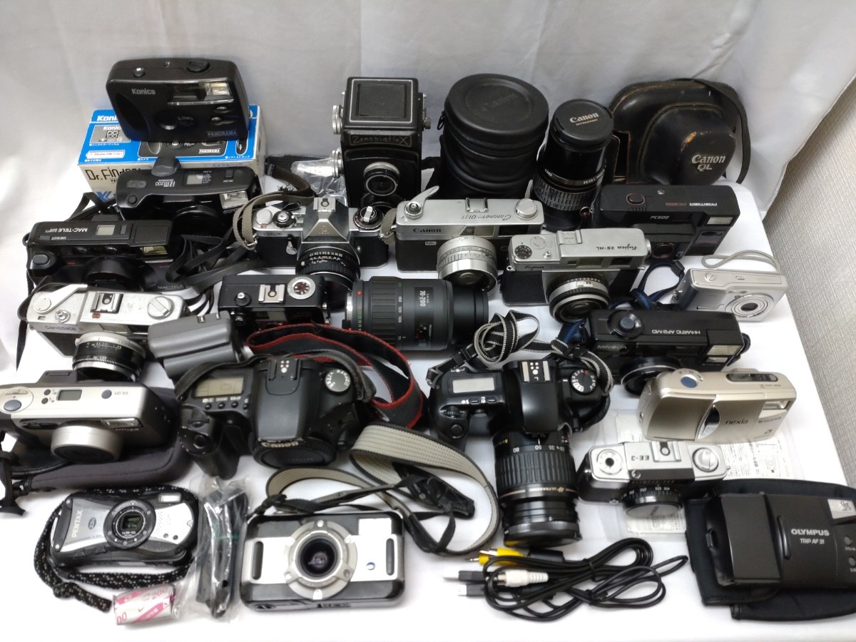 カメラおまとめ Konica OLYMPUS Canon Nikon PENTAX MINOLTA FUJIFILM 動作未確認 フィルムカメラ デジタルカメラ