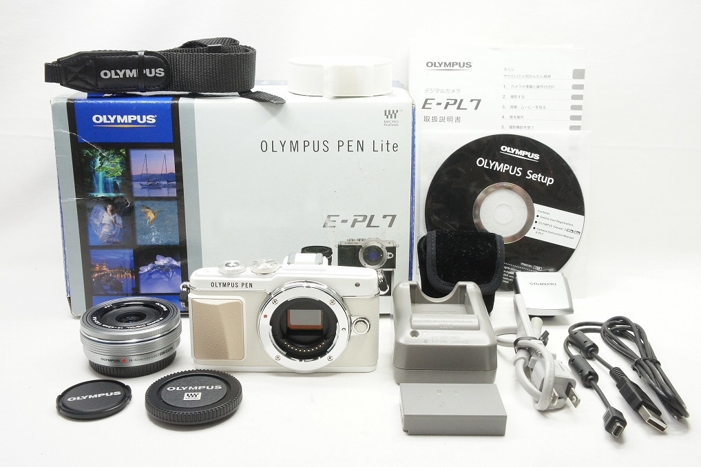 【適格請求書発行】美品 OLYMPUS オリンパス PEN Lite E-PL7 14-42mm EZ レンズキット ミラーレス一眼カメラ【アルプスカメラ】240216e_画像1