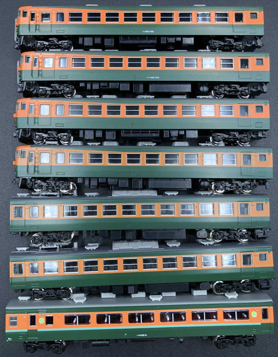 TOMIX トミックス JR電車 鉄道模型 急行形車両165系 Nゲージ計7両 内容(2970×2両 2976×2両 2962×2両 サロ169-5×1両）2052-21LC_画像5