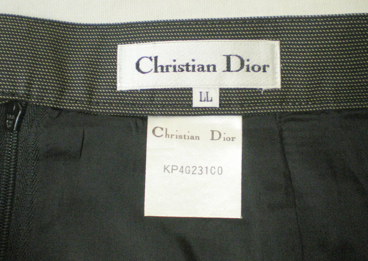 美品【Christian Dior クリスチャン・ディオール】タイトスカート グレー系 LL ブランド古着_画像5