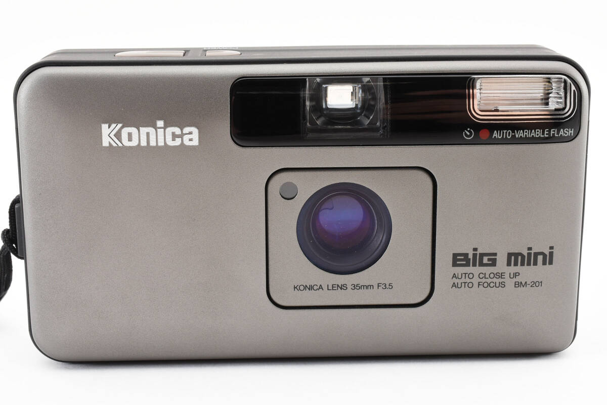 ★美品★Konica コニカ BIG mini BM-201 KONICA LENS 35mm F3.5 コンパクトフィルムカメラ ケース ストラップ#e0368_画像3